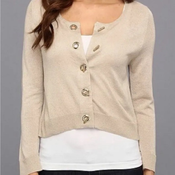 Ellen Tracy Gold Shimmer Toggle Shrug - Picture 1 of 10